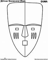 Maskers Afrikaanse Masker Afrique Africain Kleurplaten Animaux Jungle sketch template