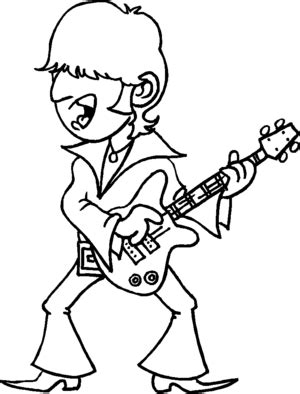 singing rock guitarist printable coloring page