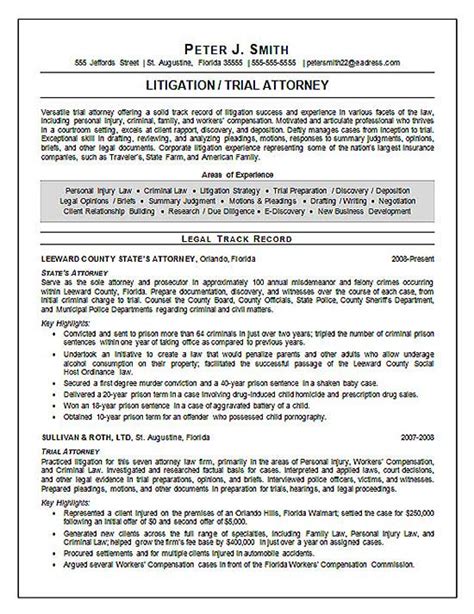 trial attorney resume