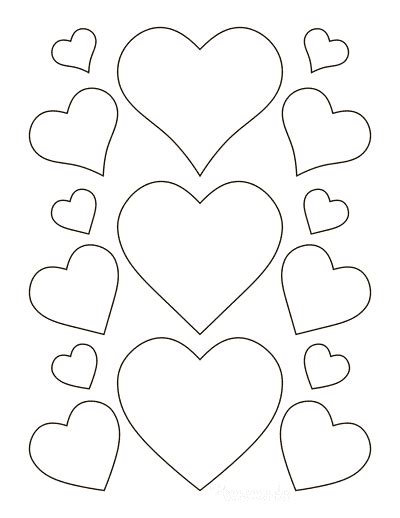 printable heart templates patterns stencils