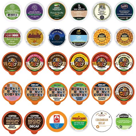 decaf coffee pods variety pack sampler assorted unflavored flavored coffee pods compatible