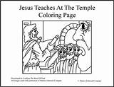 Jesus Coloring Pages Temple Teaching Teaches Bible Printable Crafts Map Solomon Synagogue God School Sunday Word Kids Teachings King Activities sketch template