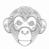 Aap Kleurplaten Dieren Affe Singe Ornate Head Asie Leukvoorkids Decorata Testa Scimmia Tekening Chinois Kleuren Erwachsene Für Affen Nouvel Ausmalen sketch template