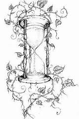 Hourglass Sanduhr Reloj Sablier Relojes Vorlage Baum Bedeutung Zeichnung Oberschenkel Frauen Tatoos Tinta Vorlagen Dornen Sabliers Tatouages Dorn Tatted Zeichnen sketch template