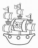 Pirate Ship Drawing Coloring Simple Pages Easy Kids Sunken Drawings Ships Pearl Boat Caravel Sketch Colouring Clipart Printable Color Crafts sketch template