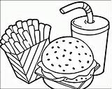 Hamburger Fries Pages Coloring Getcolorings sketch template