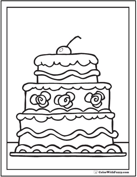 cake coloring pages customize  printables