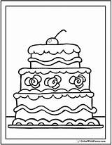 Cake Coloring Pages Layer Three Birthday Clipart Wedding Colorwithfuzzy Printable Clip Kids Choose Board sketch template
