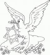 David Star Dove Coloring Passover Finished Color Back sketch template
