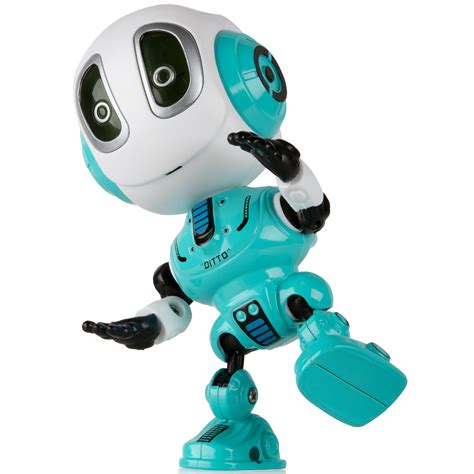 talking robots  kids ditto mini robot travel toy  posable body smart educational stem