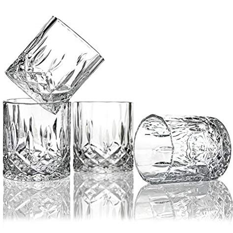 Elidomc Lead Free Crystal Whiskey Glasses Set Of 4 11