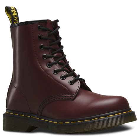 dr martens classic  eyelet cherry boots  official stockist marshall shoes est