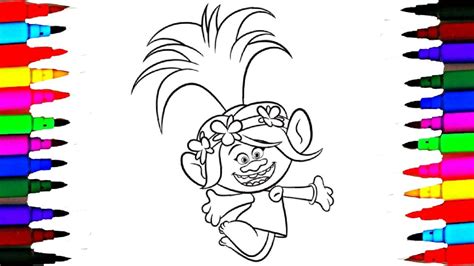 coloring pages dreamworks trolls  poppy drawing pages  color