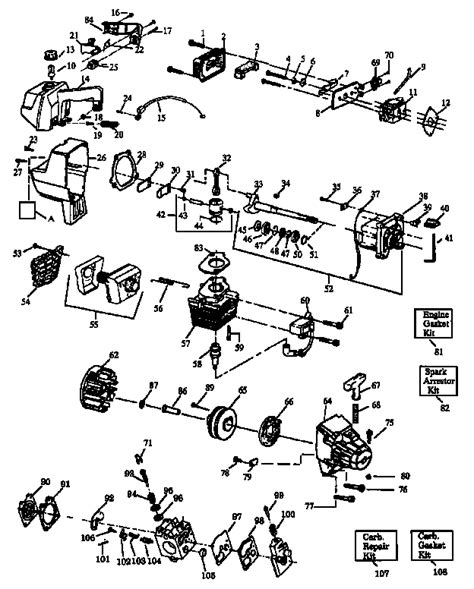 engine diagram parts list  model cc craftsman parts grass  trimmer parts
