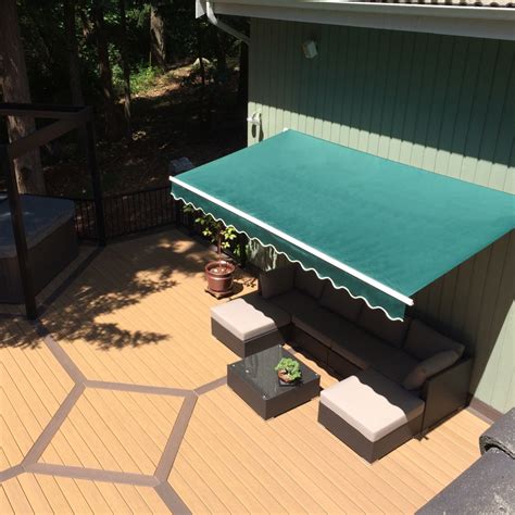 aleko motorized retractable patio awning    ft green color ebay