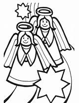 Coloring Christmas Angel Scene Angels Cliparts Manger Two Clipart Pages Library Clip Carpio Leon Ramiro Kids Nativity Favorites Add sketch template