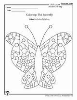 Holocaust Coloring Butterfly Remembrance Teaching International Children sketch template
