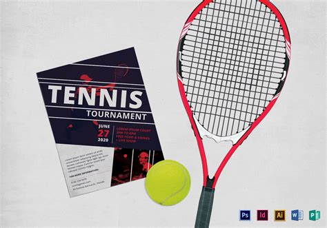 long tennis tournament flyer design template  psd word publisher