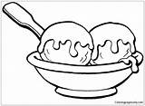 Ice Cream Cup Coloring Pages Color Food sketch template