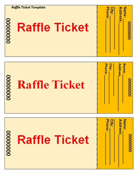 raffle ticket templates  ai indesign ms word pages