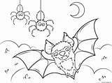 Halloween Coloring Pages Spiders Bat Bats Spider Printable Supercoloring Print Color sketch template