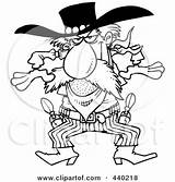 Cowboy Gunslinger Western Toonaday Outline Cartoon Royalty Illustration Rf Clip Poster Print 2021 sketch template