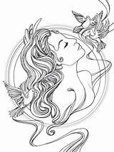Afrodita Aphrodite Afrodite Tattoos Goddess Dea Venus Deusa Draw Malerei Jugendstil Diosa Grega Mitologia Göttin Amor Mythology Griechische Venere Tatuaggio sketch template