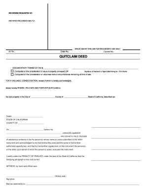 ca quitclaim deed fill  printable fillable blank pdffiller