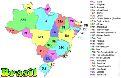 Mapa Do Brasil Com As Siglas Capitais E Estados Brainly