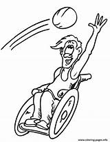 Wheelchair Basketball Coloring Printable Clipart Pages Ball Sports Cartoon Kids Player Playing Football Baseball Cliparts Throwing Boy Printables Girl Print sketch template