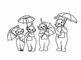 Teletubbies Coloring Pages Umbrella Their Po Printable Getcolorings Color sketch template