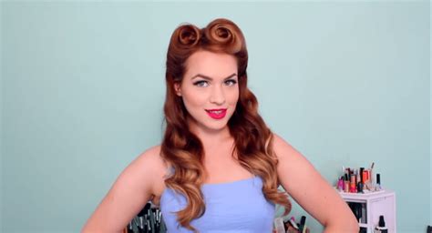 hair diy 1940 s 50 s pinup hair and makeup tutorial by kayley melissa