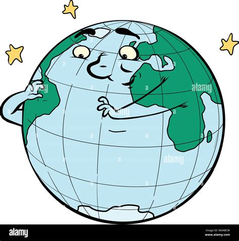 charakter der planet erde denkt oekologie und umwelt comic cartoon pop