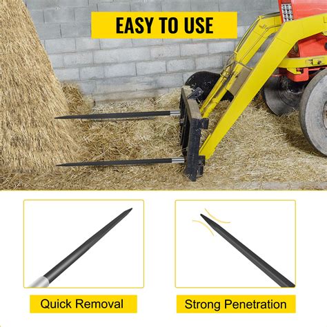 vevor hay spear spears  hay bale spear spike  lbs capacity quick attach square hay bale