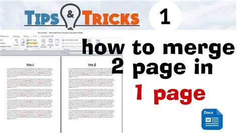 merge  pages   page  word tip  tricks number  pc