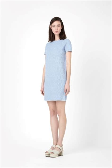 Cos Structured Knit Dress In Blue Sky Blue Lyst