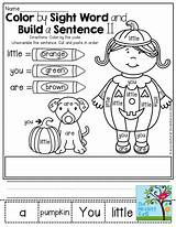 Sight Word Kindergarten Sentence Color Make Words Write Fun Sentences Build Learning Much Line So Worksheets Moffattgirls Printables Halloween Simple sketch template