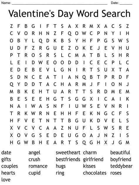 valentines day word search wordmint