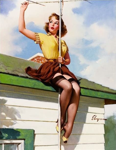 Sexy Pinup Girl 1940 S Antenna Adjusting Refrigerator