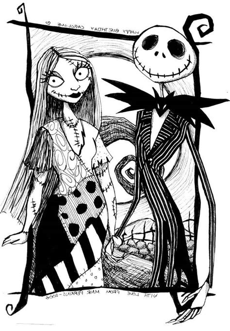 sally  jack skellington coloring pages  printable coloring pages