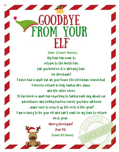 goodbye letter elf elf goodbye letter elf goodbye letter etsy