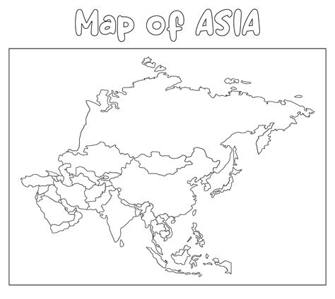 blank asia map coloring page printable maps printables cursive small