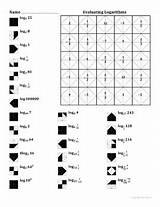 Worksheet Evaluating Logarithms Color Preview sketch template