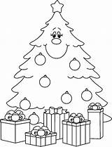 Coloring Christmas Tree Presents Popular sketch template
