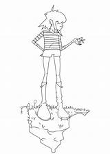 Gorillaz Noodle Coloring Pages Lineart Template sketch template