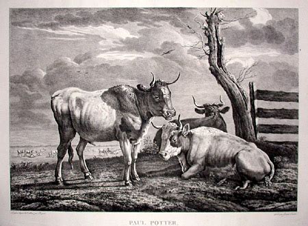 landscape art cattle  bucolic settings paulus potter antique