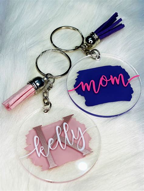keychain personalized clear acrylic keychain painted  etsy