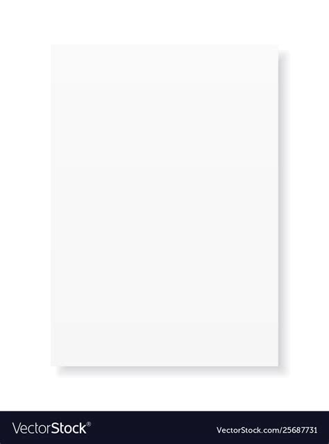 blank  sheet white paper  shadow royalty  vector