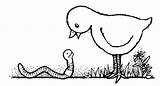 Clipart Bird Worms Clip Worm Coloring Pages Early Cliparts Visit sketch template
