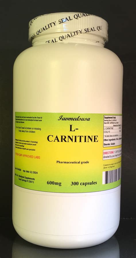 l carnitine 600mg coq 10 low energy heart health amino acid 300